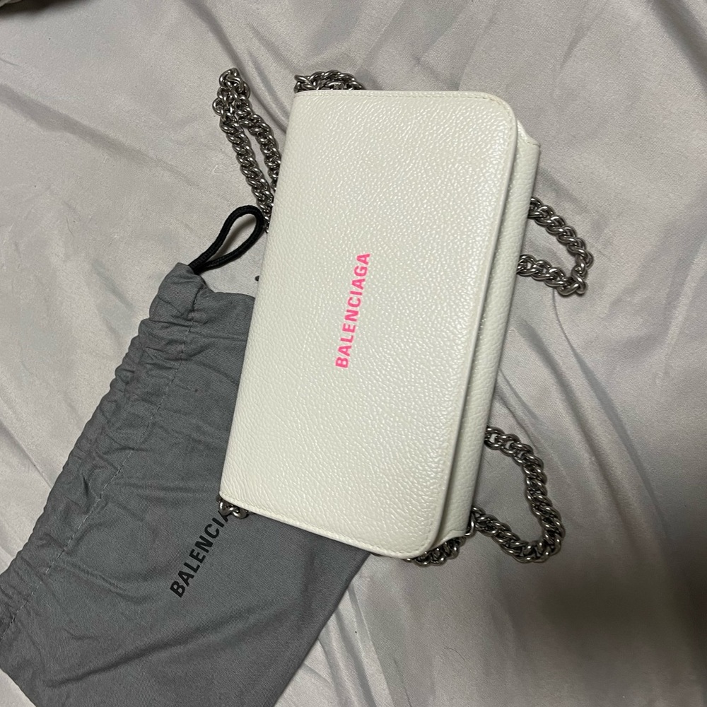 Balenciaga White Crossbody Clutch